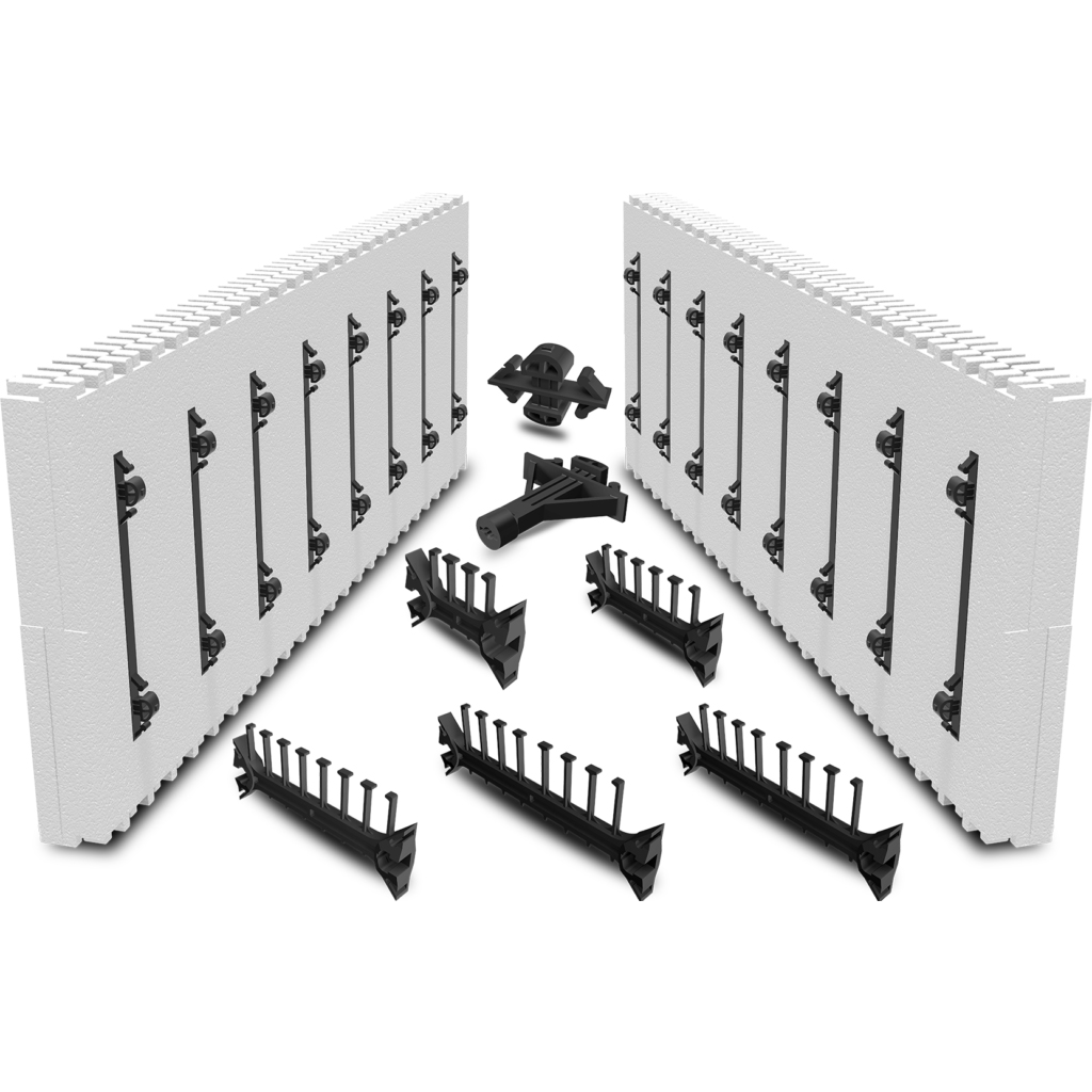 Insulated concrete forms (ICF blocks) designed for residential applications, ideal for energy-efficient foundations or pools.